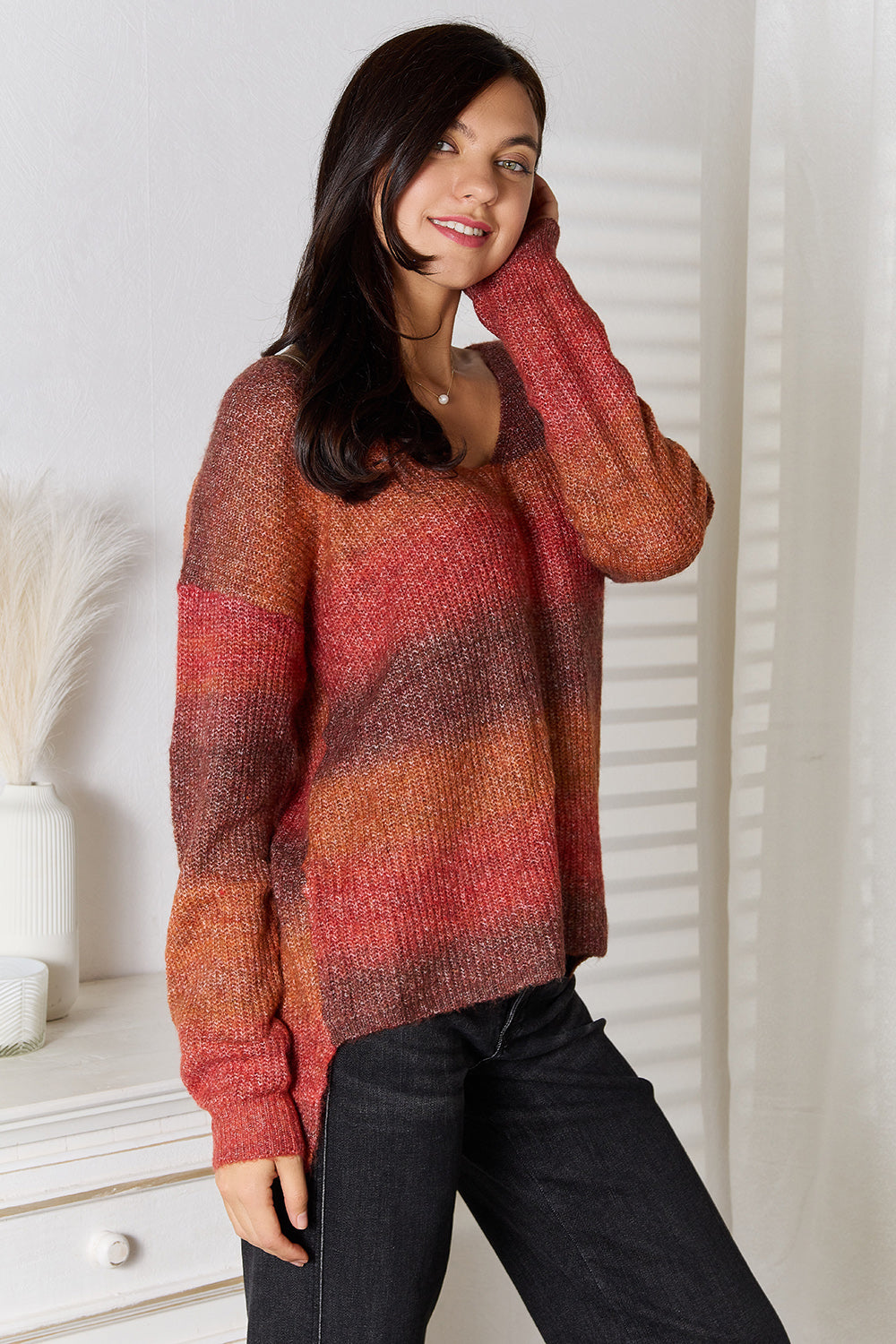 Angel Wings Gradient V-Neck Sweater