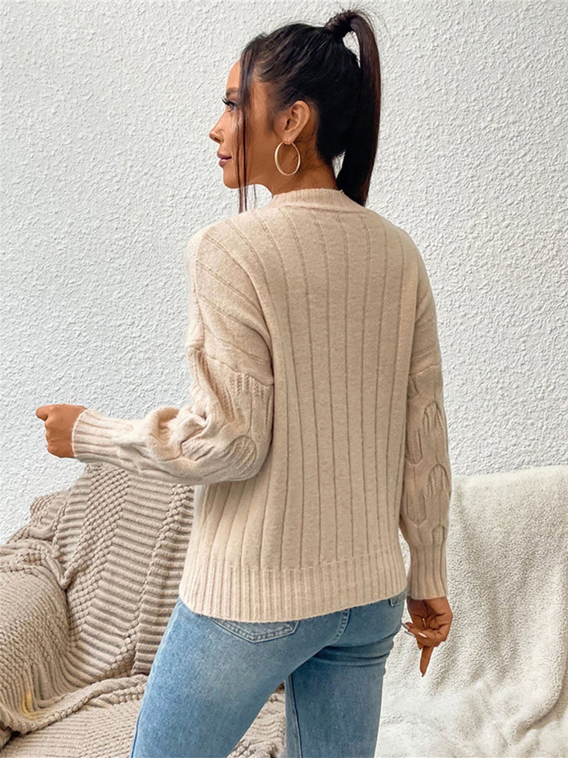 Round Neck Long Sleeve Sweater