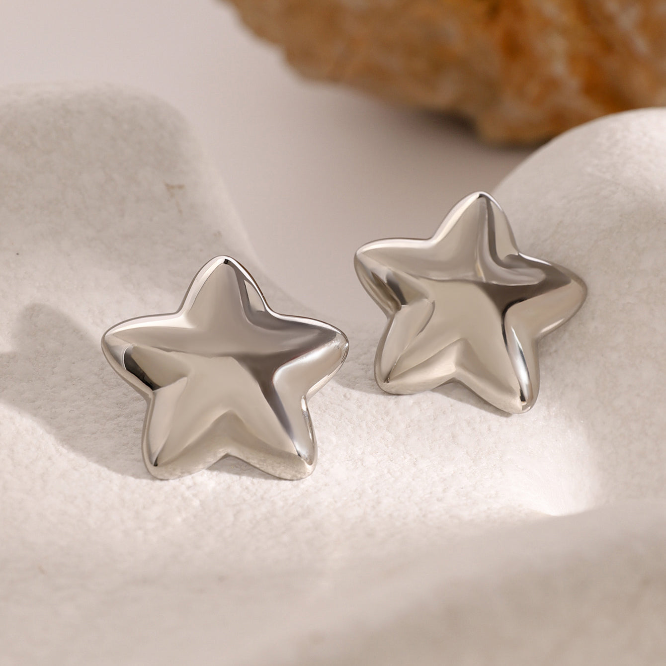 Stainless Steel Star Stud Earrings