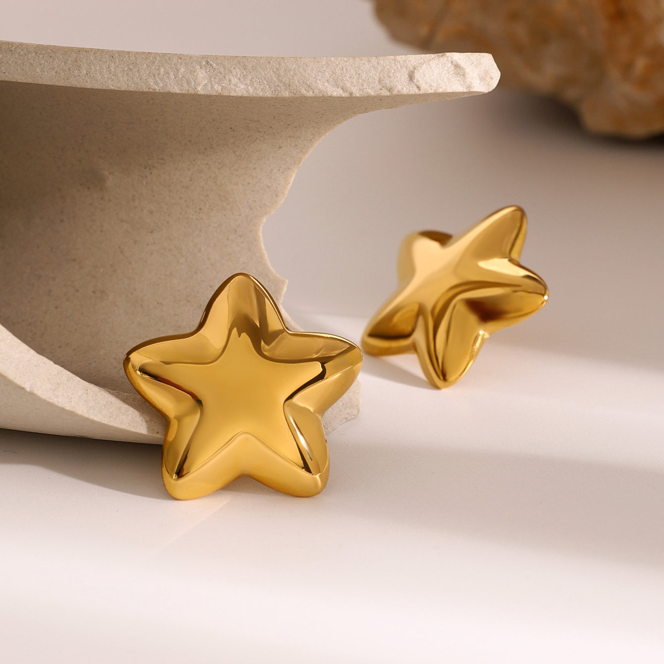 Stainless Steel Star Stud Earrings