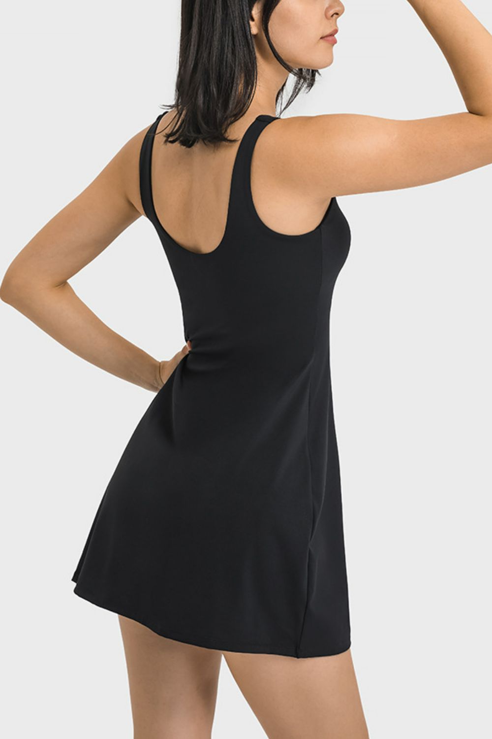 Millennia Square Neck Sports Tank Dress with Full Coverage Bottoms