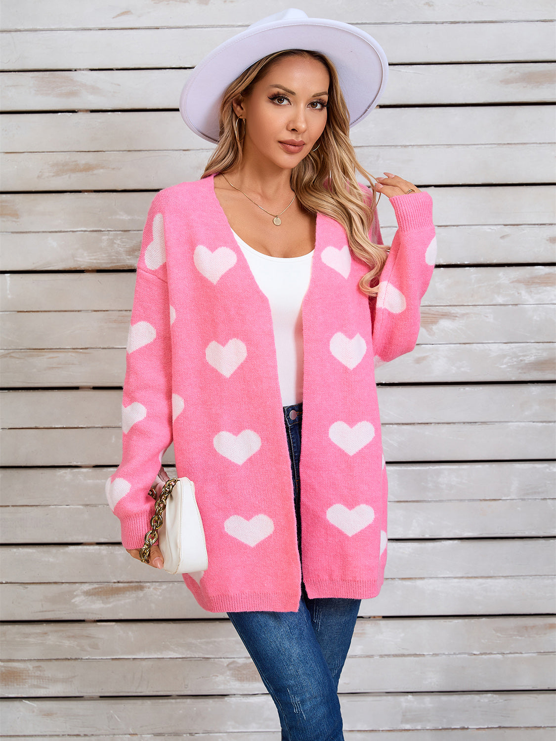 Angel Wings Heart Open Front Long Sleeve Cardigan