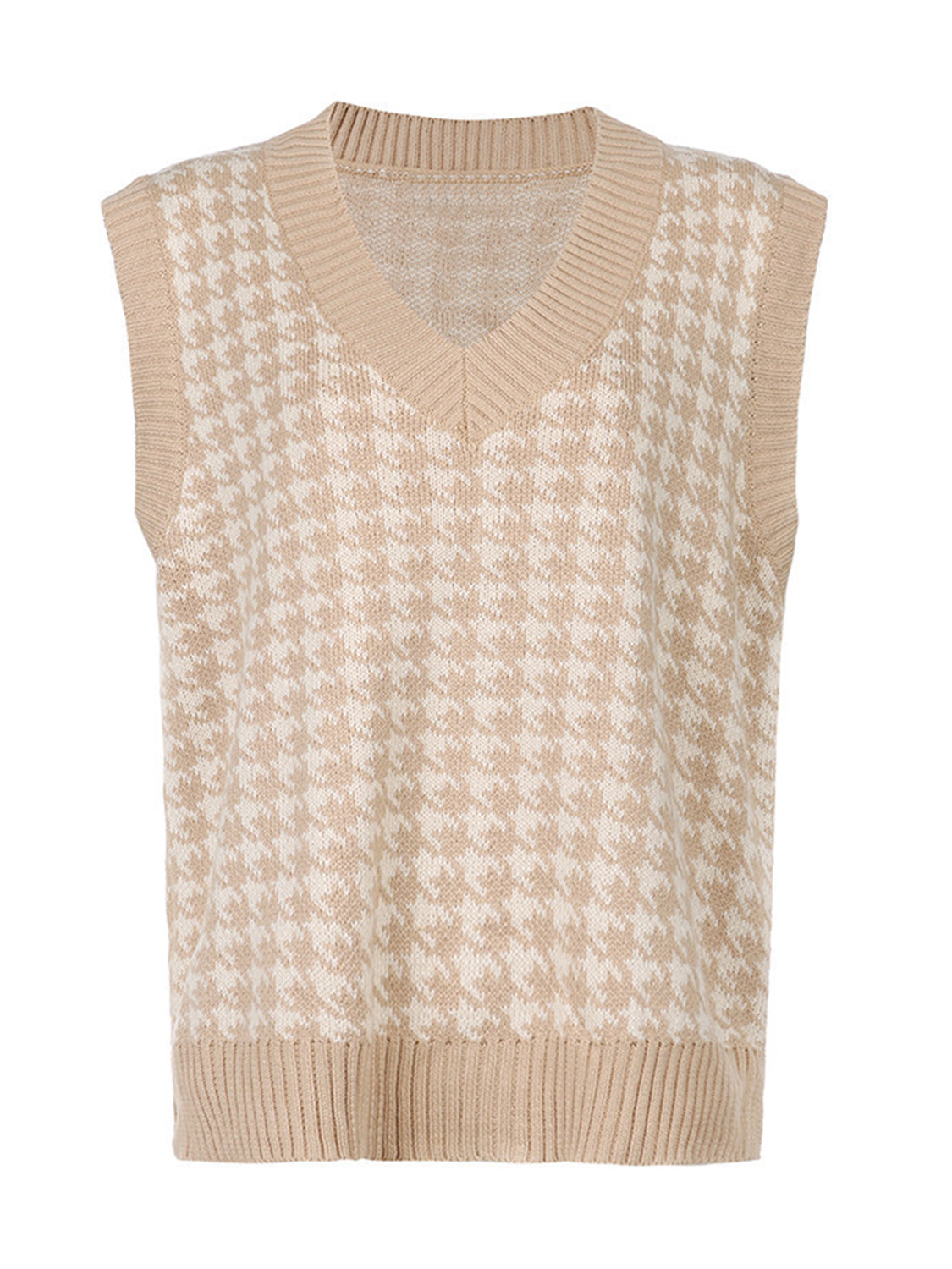 Houndstooth V-Neck Sweater Vest