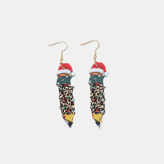 PU Leather Alloy Pencil Earrings