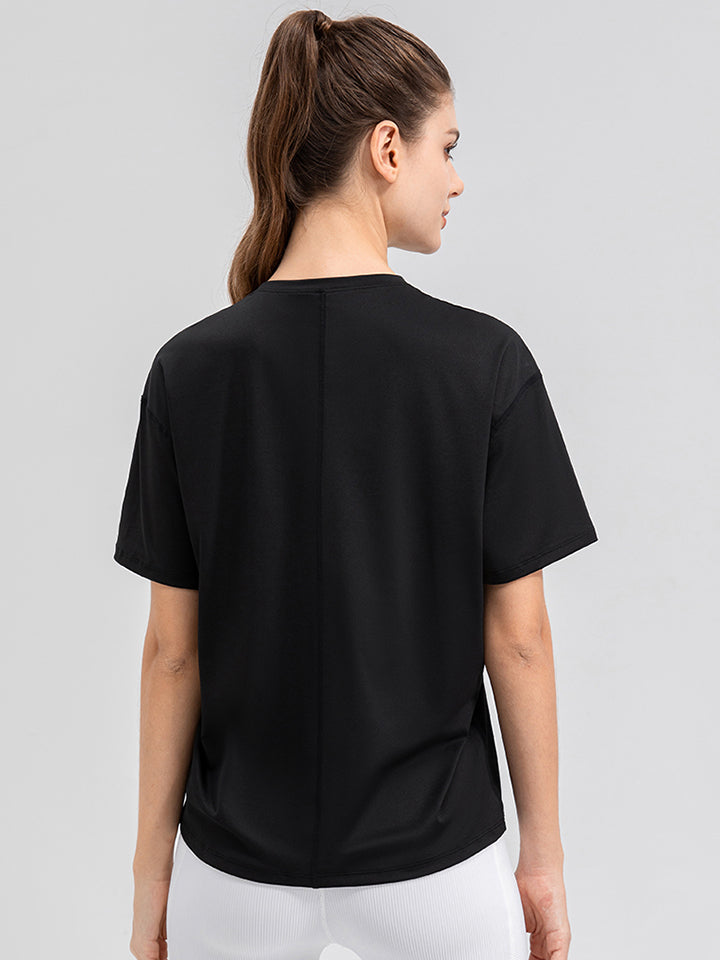 Round Neck Short Sleeve Active Top