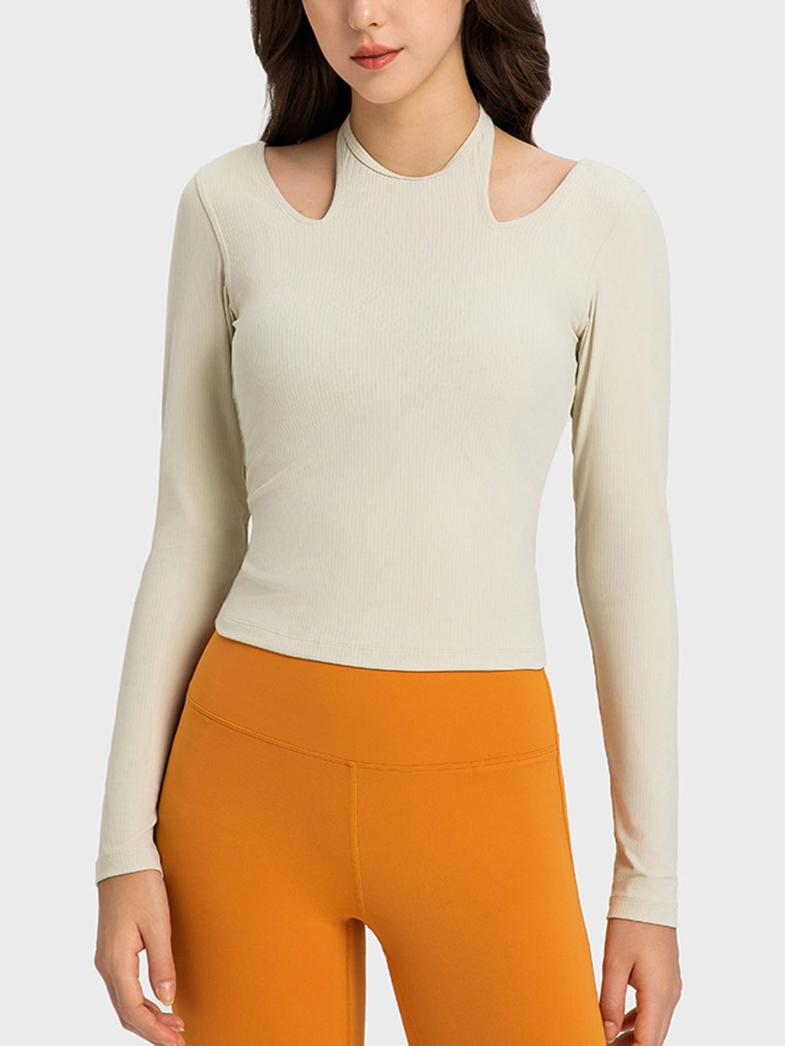 Millennia Halter Neck Long Sleeve Sporty Top