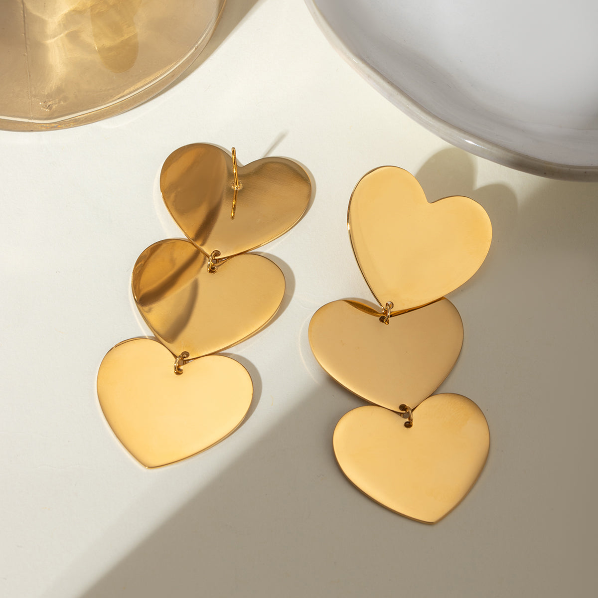 18K Gold-Plated Heart Earrings