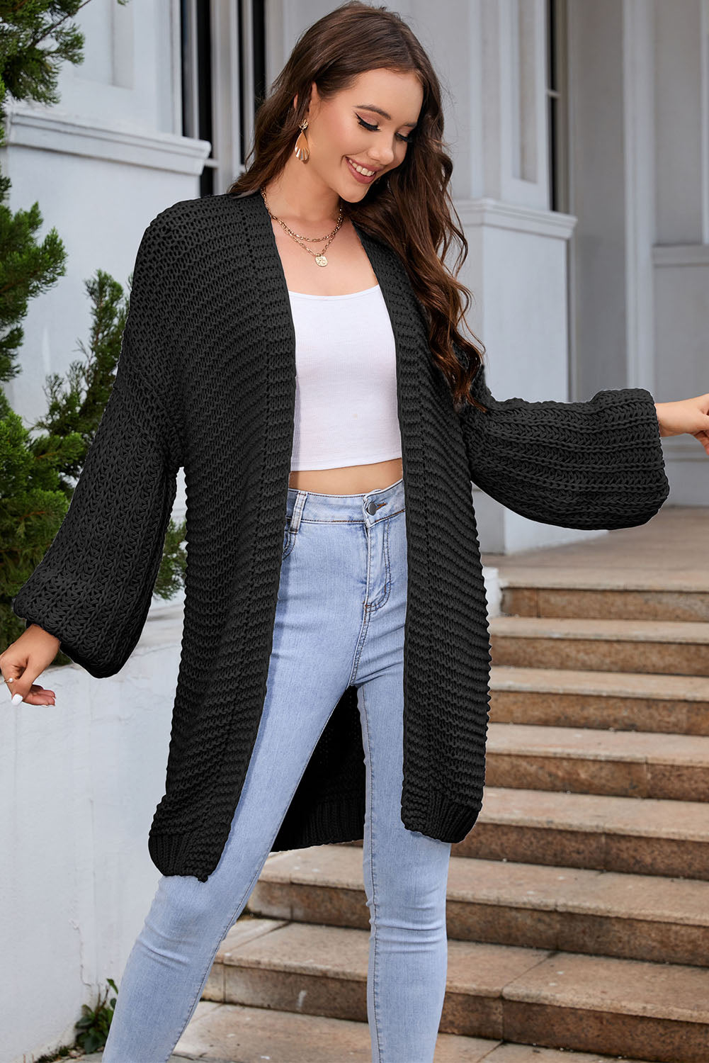 Open Front Longline Cardigan