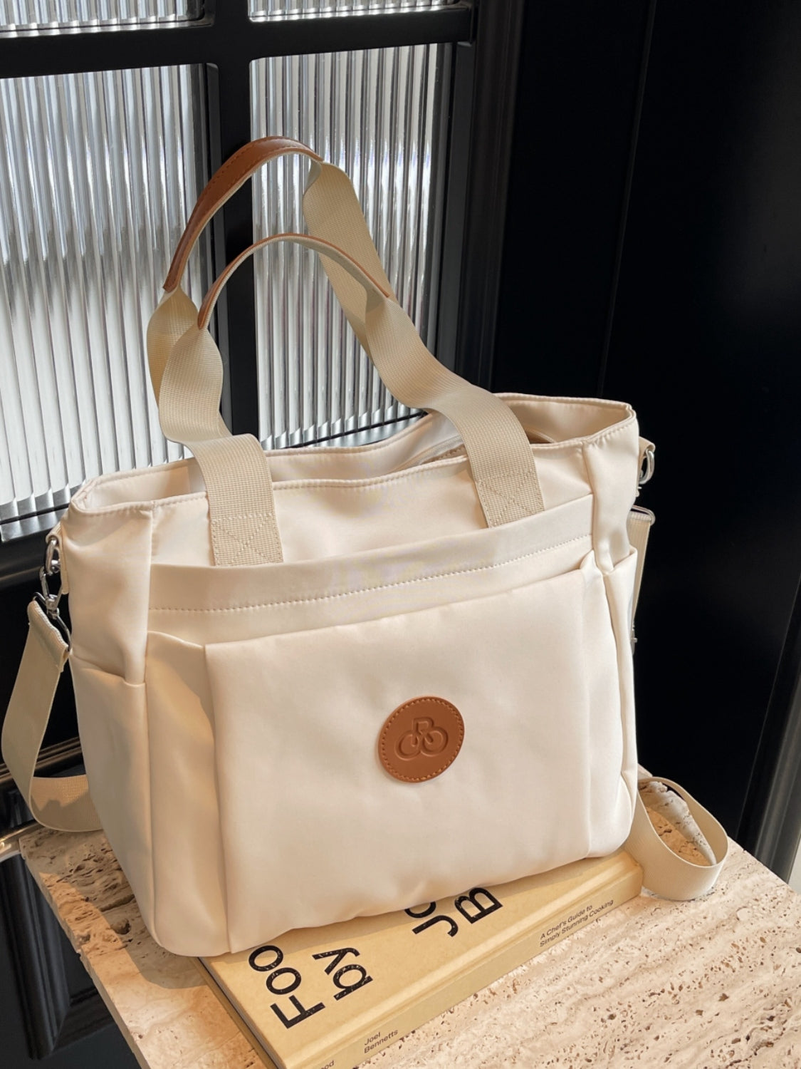 Nylon Solid Color Tote Bag