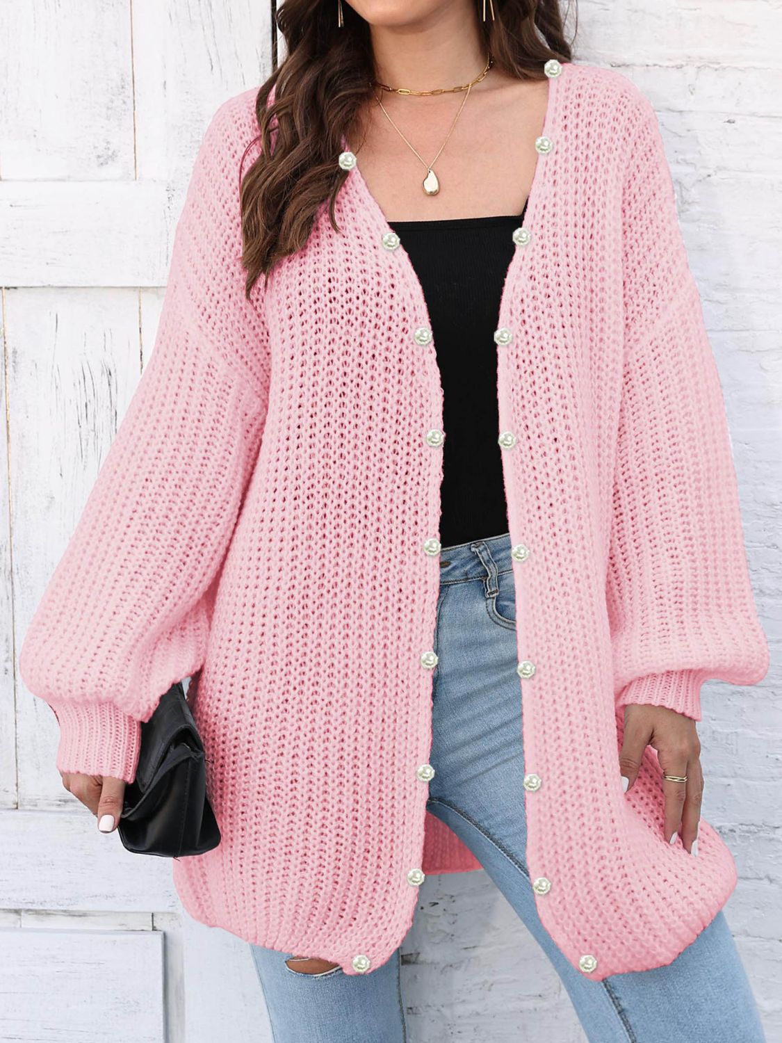 Open Front Long Sleeve Cardigan